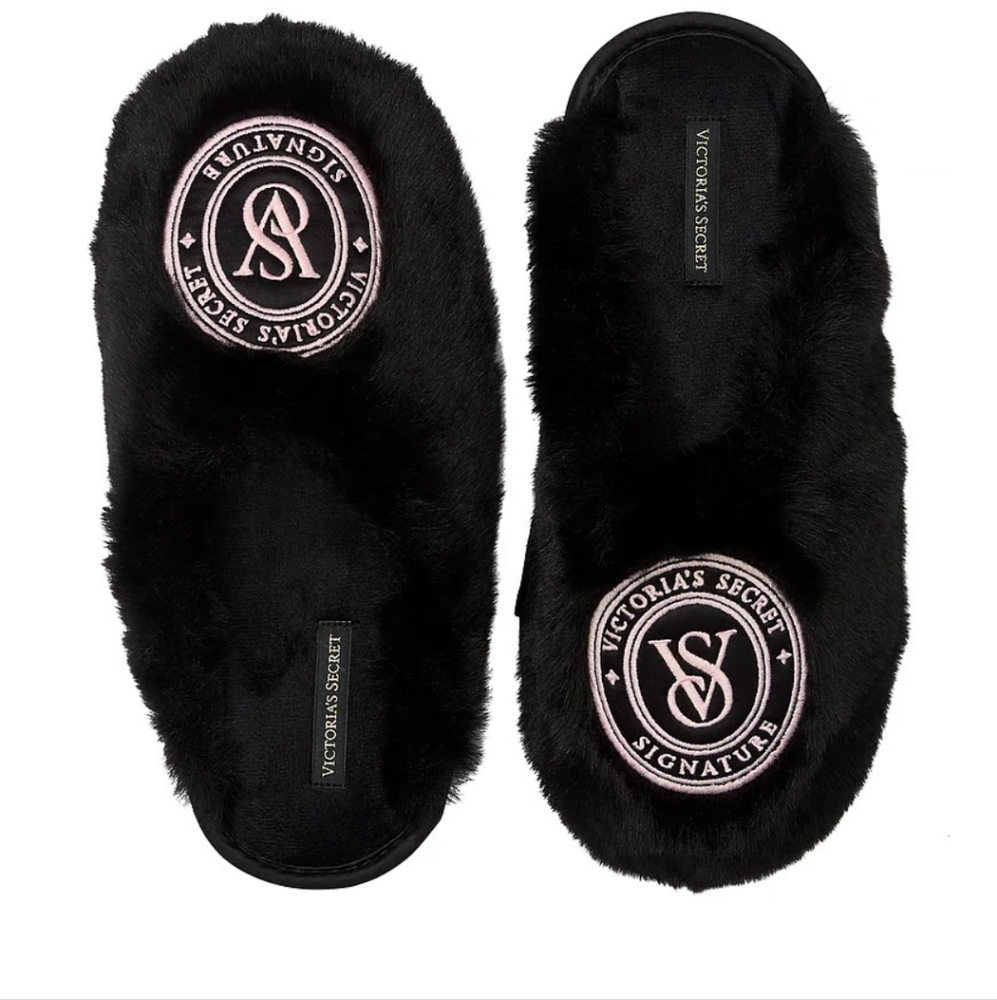 New Victoria secret Closed-Toe Faux Fur Slippers medium - Picture 1 of 4